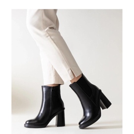 Black high-heeled ankle boots made of Almase - Solea eco leather 1