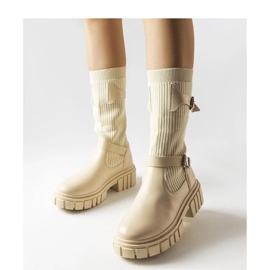 Beige stylish boots with a flexible upper Ida - Solea 1