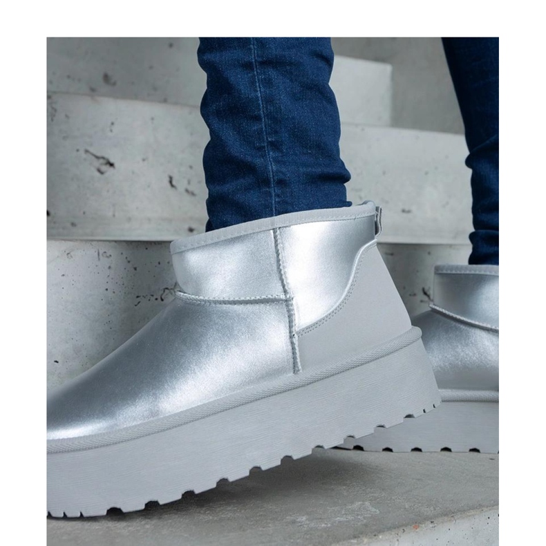 Silver low snow boots on the Lianda - Solea platform grey 2