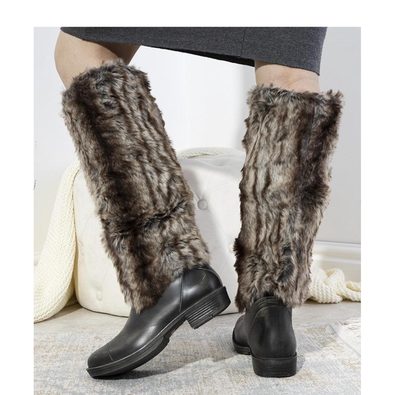Gray Wellington boots with fur Melgar - Solea grey 1
