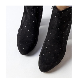 Black ankle boots with rhinestones, eco suede Suvi - Solea 2