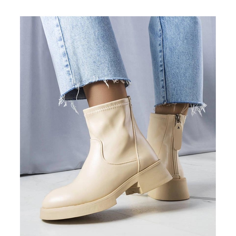 Beige classic ankle boots 1