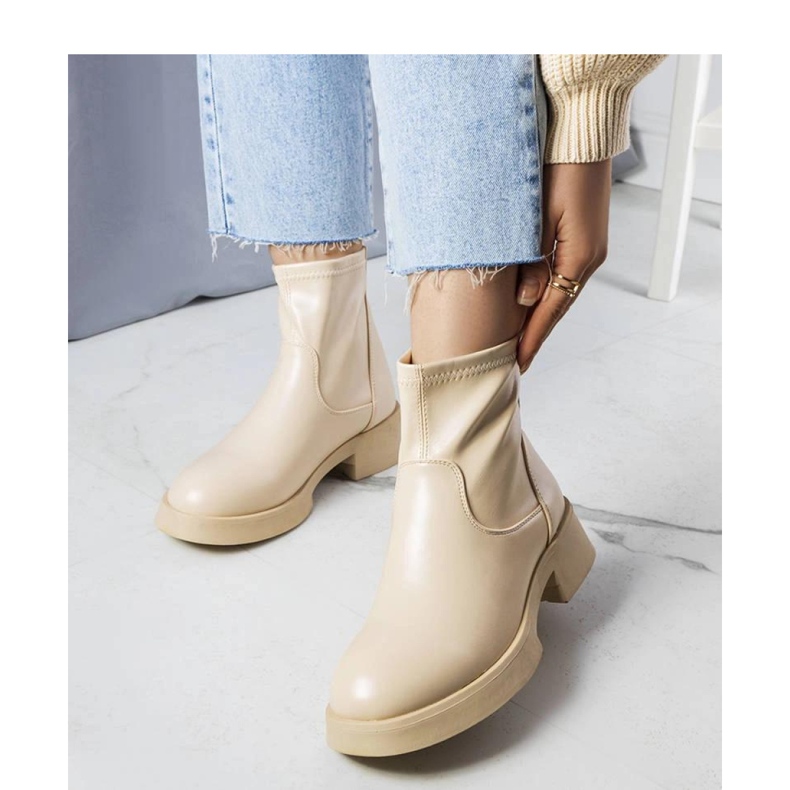 Beige classic ankle boots 2