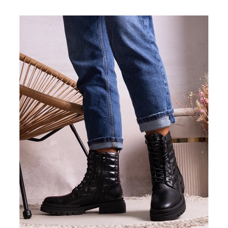 Black quilted sneakers 1