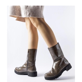 Dark gray insulated ankle boots grey 1