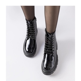 Women's black patent boots 1