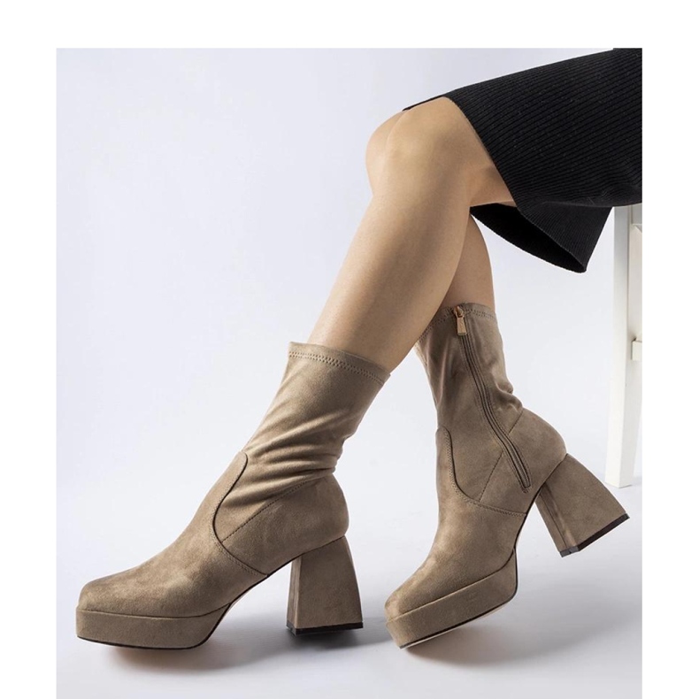 Brown ankle boots on the post 1