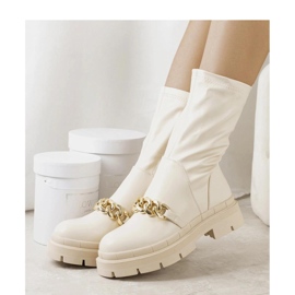 Beige boots with a high sole 1