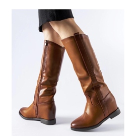 Brown boots with a hidden wedge 1