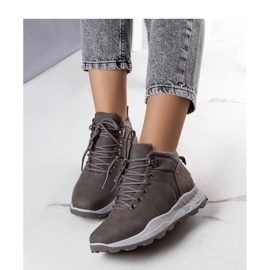 Gray insulated women's hiking boots grey 1