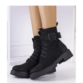 Black women's lace-up ankle boots 1