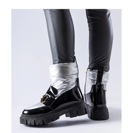 Black and silver patent snow boots 1