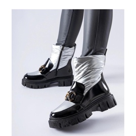 Black and silver patent snow boots 2