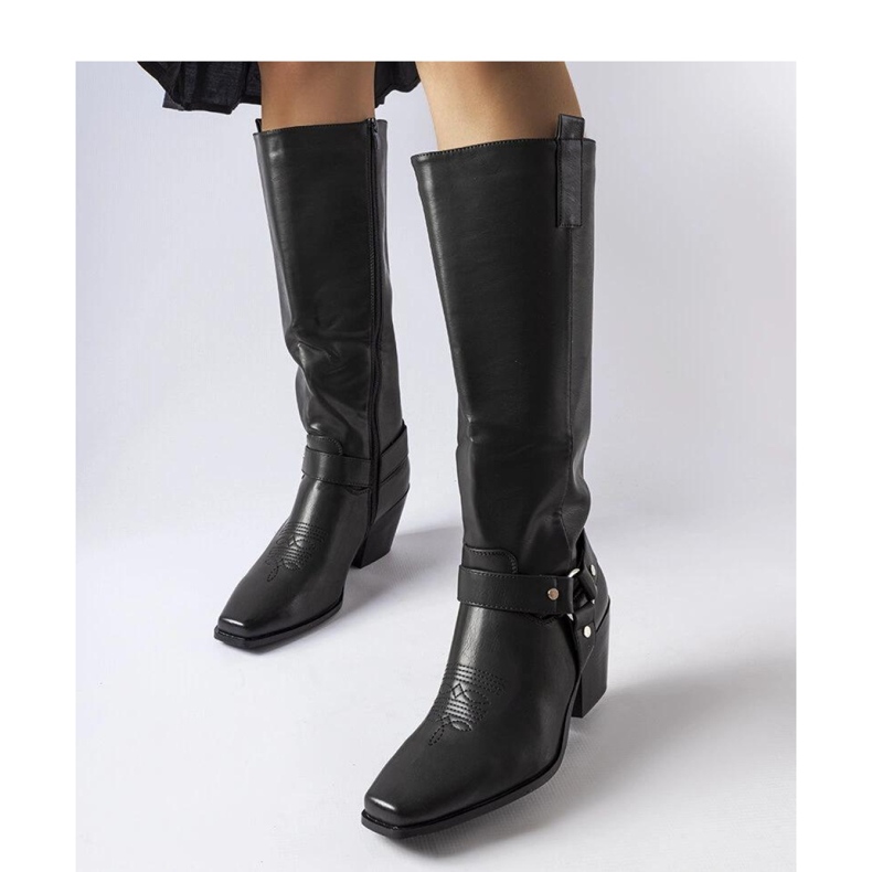 Black cowboy boots on the post 1