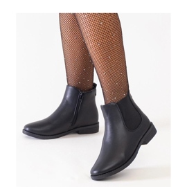 Black classic ankle boots with an elastic insert 1
