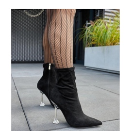 Black ankle boots with a decorative heel 1
