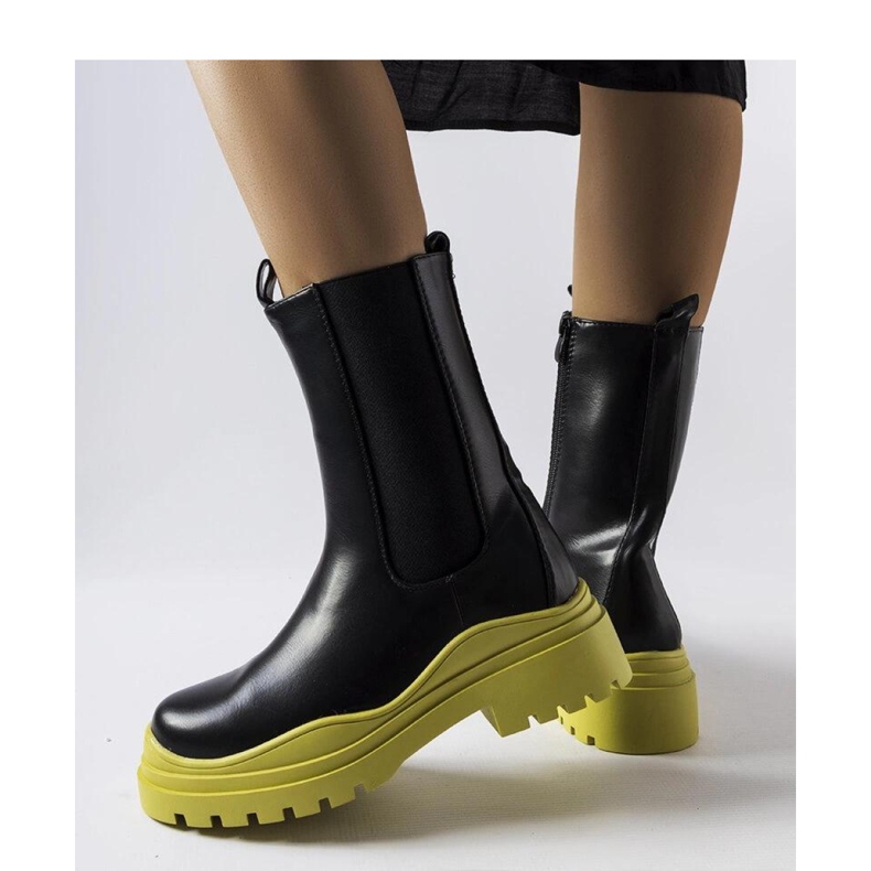Black boots with a colored sole 1