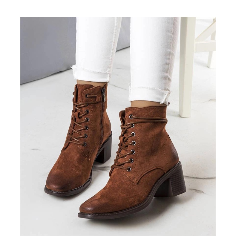 Brown lace-up ankle boots 2