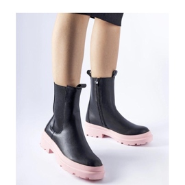 Black boots with pink soles 1