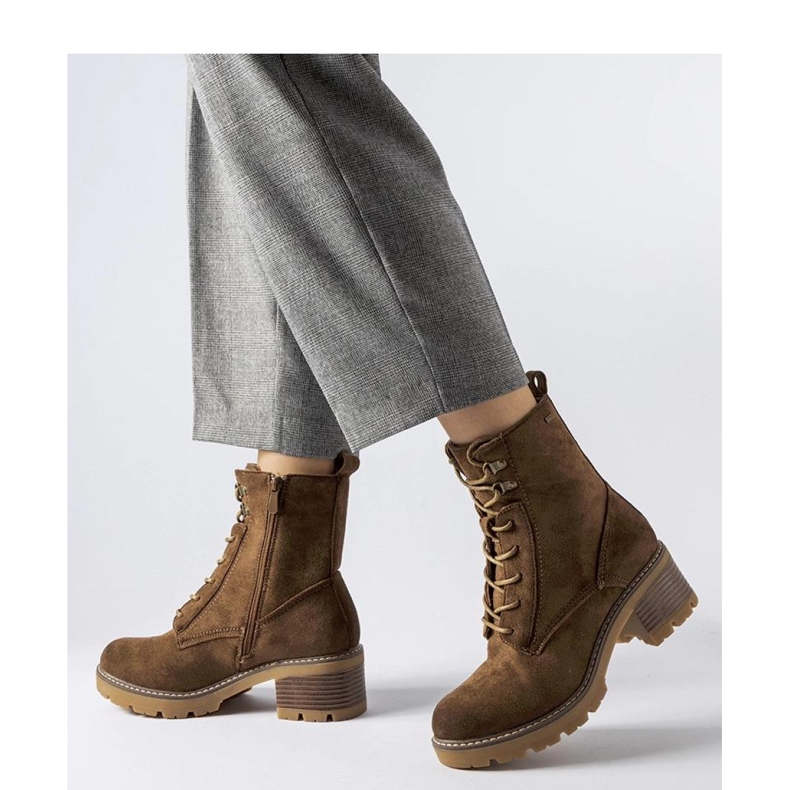 Brown lace-up ankle boots 2