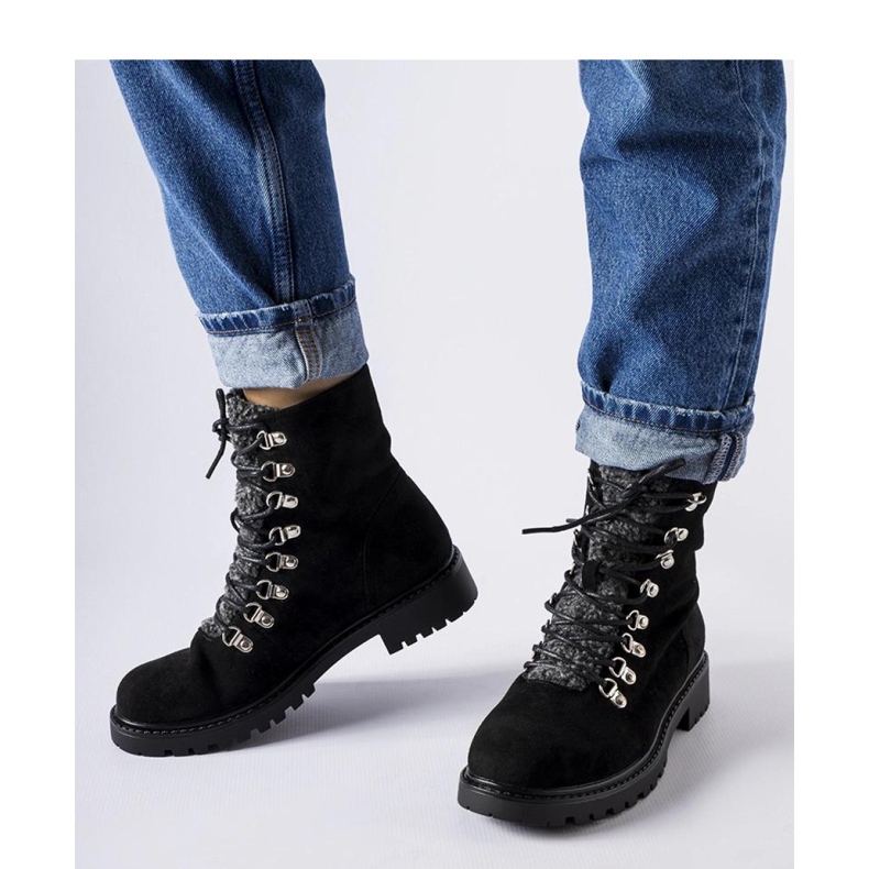 Black ankle boots made of eco-suede 1