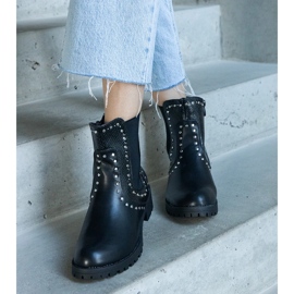 Black decorated ankle boots 1