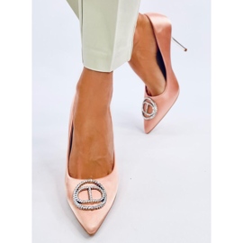 High heels with Champagne crystal decoration pink 1 High heels with Champagne crystal decoration pink 1