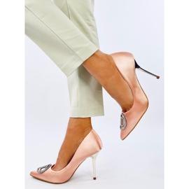 High heels with Champagne crystal decoration pink 2 High heels with Champagne crystal decoration pink 2