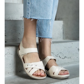 Beige platform sandals 1