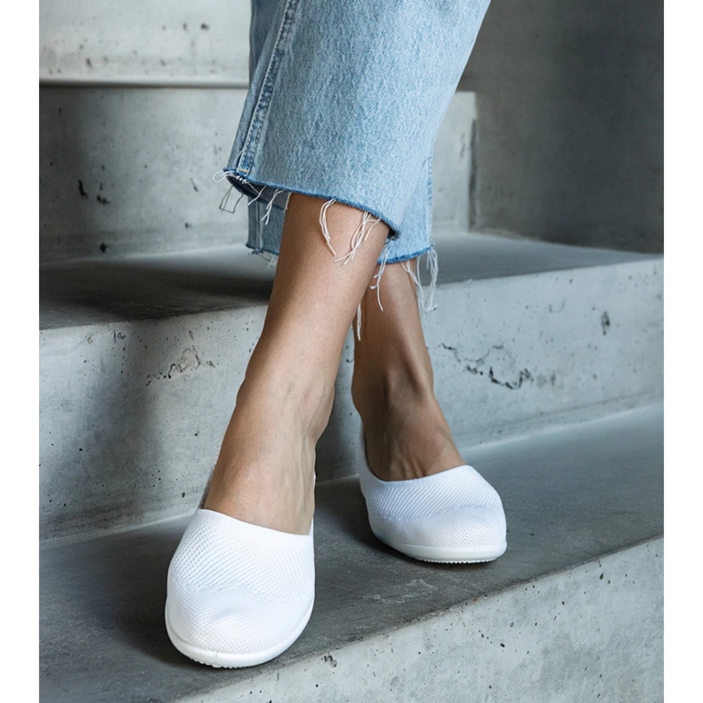 White fabric ballet flats 1 White fabric ballet flats 1