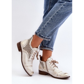 Openwork Boots Model Zazoo 2878/004 Gold golden 2