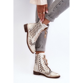 High Openwork Boots Zazoo 2695/004 Gold golden 2