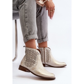 Zazoo Gold Openwork Boots yellow 1