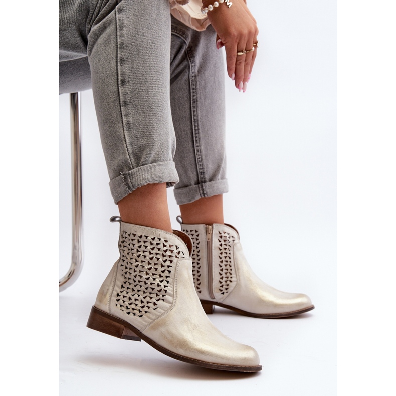 Zazoo Gold Openwork Boots yellow 1