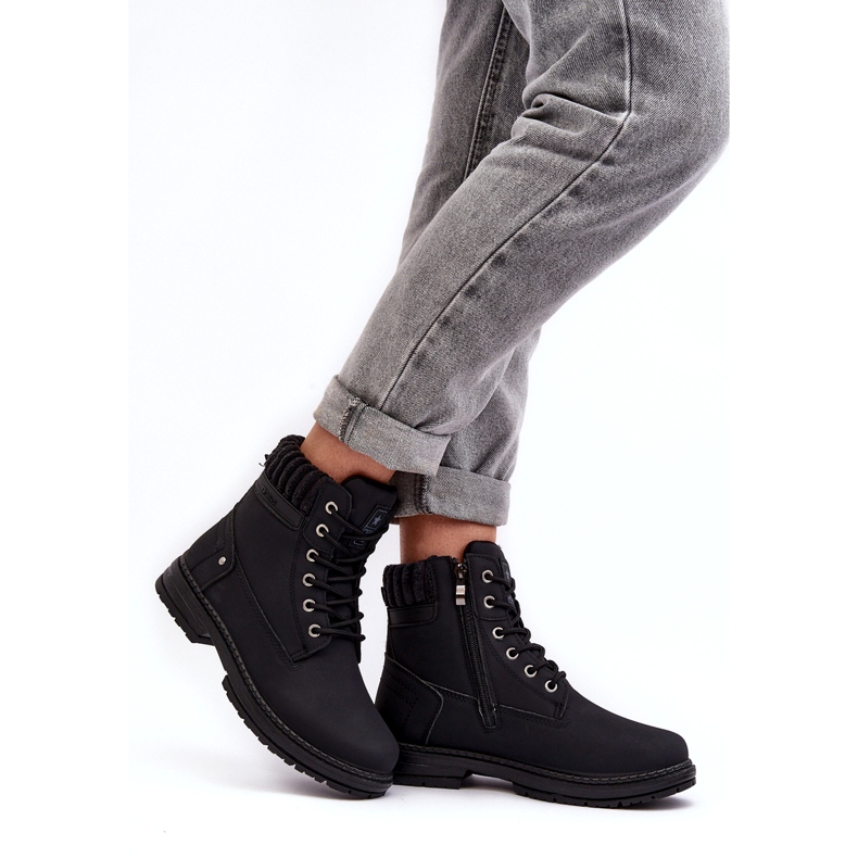 News Women's Leather Insulated Trappers Black 3