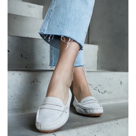 Gray women's moccasins made of eco-suede grey 1