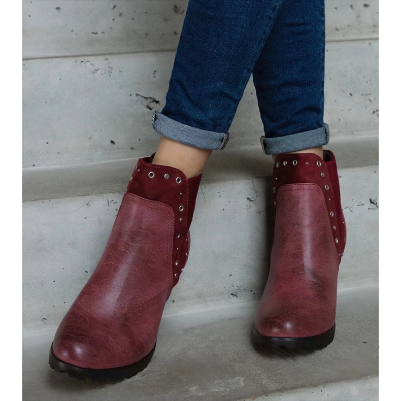 Burgundy insulated ankle boots red 1