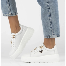 Filippo DP6382/24 Wh leather sneakers white 1