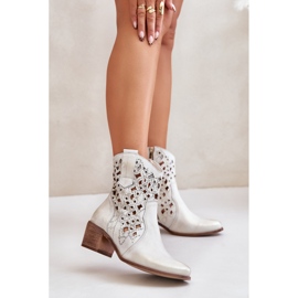 Women's Ankle Boots With Openwork Pattern Lewski 3394/2 Gold Distressed golden 2