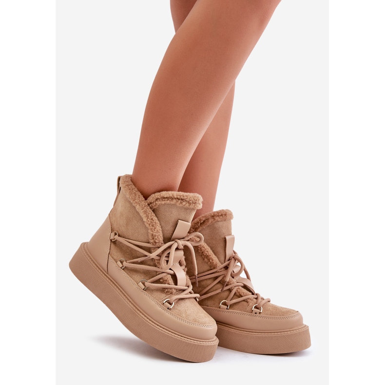 Dark beige Tamidra snow boots on the platform 2