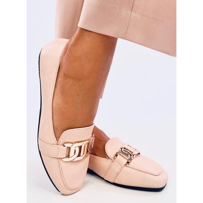 Women's loafers with pink chain 2