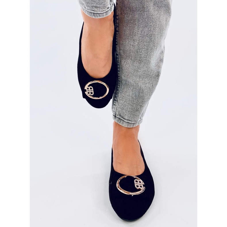 Women's ballerinas with black zircons 1