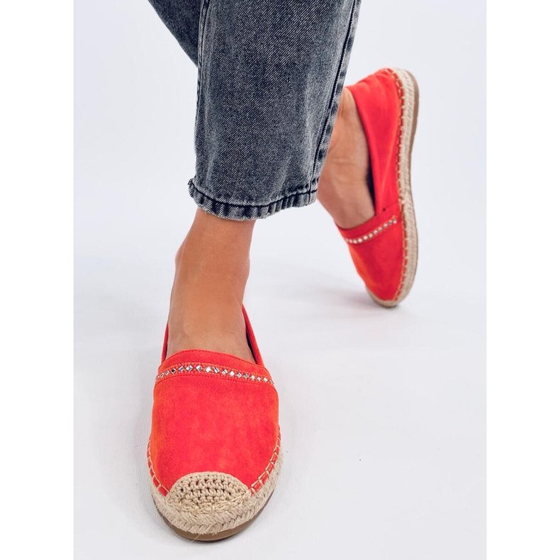 Espadrilles Women's orange with zircons 1