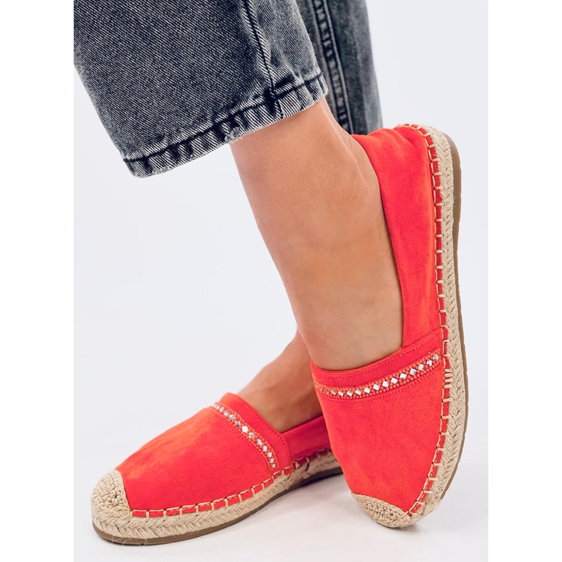 Espadrilles Women's orange with zircons 2