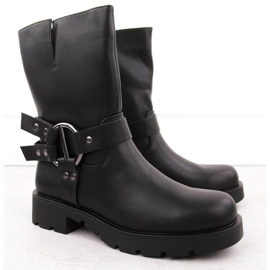 Women's leather boots insulated Potocki 54300 wol277 black 2