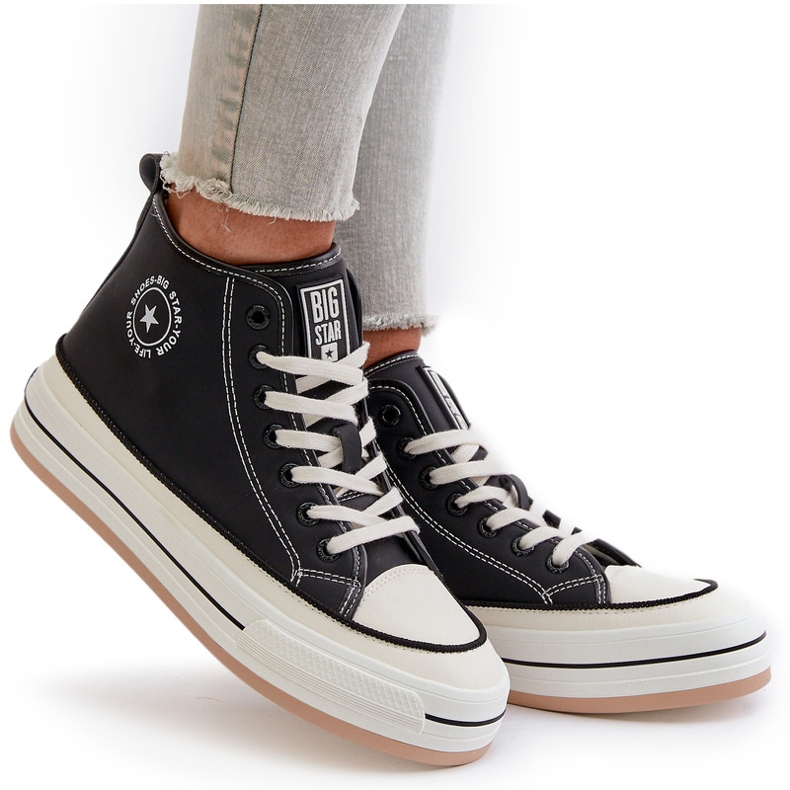 Insulated Women's Sneakers On The Platform Eco Leather Big Star OO274062 Black 5 Insulated Women's Sneakers On The Platform Eco Leather Big Star OO274062 Black 5