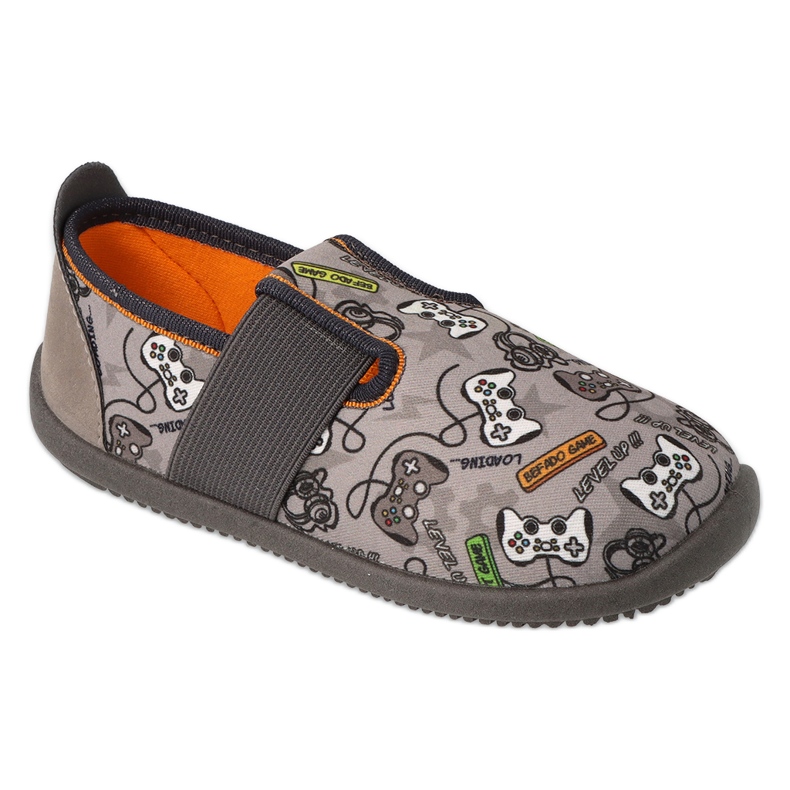 Befado children's slippers, leather insert, elastic bottom, 901Y021, gray grey 3