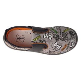 Befado children's slippers, leather insert, elastic bottom, 901Y021, gray grey 2