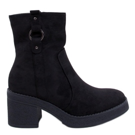 Black wide heel boots 1