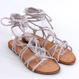 Women's sandals Gladuators tied gray grey 1